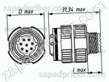 Соединитель низкочастотный цилиндрический СНЦ144К-128/25ВО11-CWК