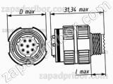 Соединитель низкочастотный цилиндрический СНЦ144К-128/25РО11-CFК