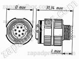 Соединитель низкочастотный цилиндрический СНЦ144К-128/25РО11-EWК