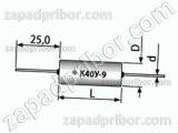 Конденсатор бумажный К40У-9 200 в 0.22 мкф