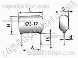 Конденсатор пленочный и металлопленочный К73-17 400 в 0.33 мкф 