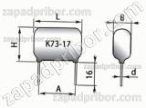 Конденсатор пленочный и металлопленочный К73-17 63 в 0.033 мкф 