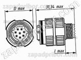 Соединитель низкочастотный цилиндрический СНЦ144К-12/15ВО11-AWК