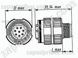 Соединитель низкочастотный цилиндрический СНЦ144К-13/11РО11-NWК