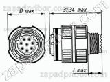 Соединитель низкочастотный цилиндрический СНЦ144К-19/15ВО11-AWК