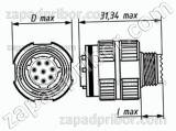 Соединитель низкочастотный цилиндрический СНЦ144К-19/15ВО11-BWК