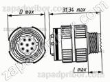 Соединитель низкочастотный цилиндрический СНЦ144К-19/15РО11-NWК