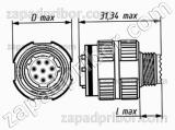 Соединитель низкочастотный цилиндрический СНЦ144К-22/13ВО11-AWК