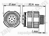 Соединитель низкочастотный цилиндрический СНЦ144К-22/13РО11-CWК