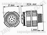 Соединитель низкочастотный цилиндрический СНЦ144К-22/13РО11-DWК