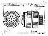 Соединитель низкочастотный цилиндрический СНЦ144К-22/13РО11-EFК