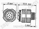 Соединитель низкочастотный цилиндрический СНЦ144К-32/19РО11-AFК