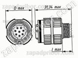 Соединитель низкочастотный цилиндрический СНЦ144К-61/25РО11-NWК