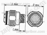 Соединитель низкочастотный цилиндрический СНЦ144-128/25РО11-BFК