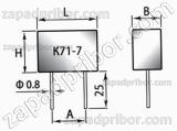 Конденсатор пленочный и металлопленочный К71-7 250 в 0.01 мкф 