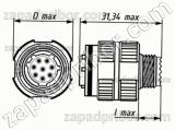 Соединитель низкочастотный цилиндрический СНЦ144К-4/11ВО11-AWК