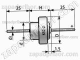 Конденсатор танталовый объемно-пористый К52-2В 25 в 300 мкф 