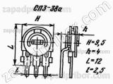 Резистор переменный СП3-38А 0.125Вт 68К