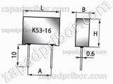 Конденсатор оксидно-полупроводниковый К53-16 16 в 150 мкф 