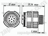 Соединитель низкочастотный цилиндрический СНЦ144К-3/9РО11-AWК