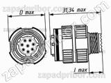 Соединитель низкочастотный цилиндрический СНЦ144К-3/9РО11-NFК