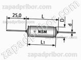 Конденсатор бумажный МБМ 160 в 0.05 мкф 