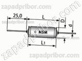 Конденсатор бумажный МБМ 250 в 0.05 мкф 