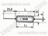 Конденсатор бумажный МБМ 250 в 0.25 мкф 