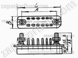 Соединитель низкочастотный прямоугольный РП14-10 ЛО розетка