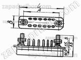 Соединитель низкочастотный прямоугольный РП14-16 ЛО розетка