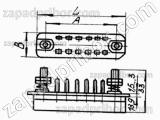 Соединитель низкочастотный прямоугольный РП14-10 Л розетка