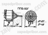 Резистор переменный ППБ-50Г 50Вт 2.2