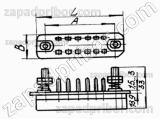 Соединитель низкочастотный прямоугольный РП14-5 Л розетка