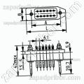 Соединитель низкочастотный прямоугольный РП14-16 ЛО вилка