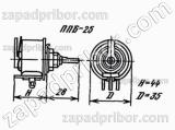 Резистор переменный ППБ-25Г 25Вт 33