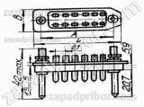 Соединитель низкочастотный прямоугольный РП14-10 Л вилка