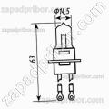 Лампа кварцевая КГМ-6.6-200-5 цоколь PK30d