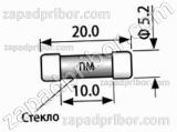 Вставка плавкая ПМ-0.25 0.25А (стекло 5х20 мм) 