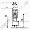 Лампа кварцевая КГМ-110-1800 цоколь GY16