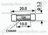 Вставка плавкая ПМ-0.5 0.5А (стекло 5х20 мм) 