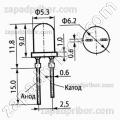 Светоизлучающий диод 3Л336Ж-Ж/ПО 