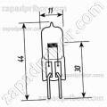 Лампа кварцевая КГМ-12-100 цоколь G6.35 