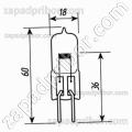Лампа кварцевая КГМ-36-500 цоколь G6.35 