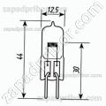 Лампа кварцевая КГМ-24-150 цоколь G6.35