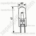 Лампа кварцевая КГМ-6.3-15 цоколь G2.2 