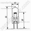 Лампа кварцевая КГМ-12-35 цоколь G6.35