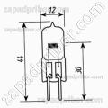 Лампа кварцевая КГМ-24-50 цоколь G6.35 