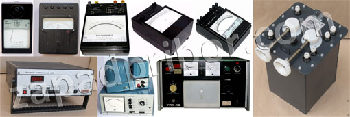 breakdown devices, autotransformers, ohmmeters, webermeters, teslameters, galvanometers, luxmeters
